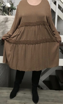 Wiskozowa sukienka z koronką, Made in Italy