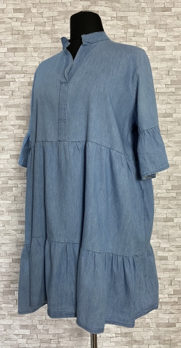 Bawełniana sukienka / tunika w kolorze jeans, Made in Italy