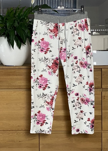 Bawełniane spodnie dresowe w kwiaty,  Made in Italy