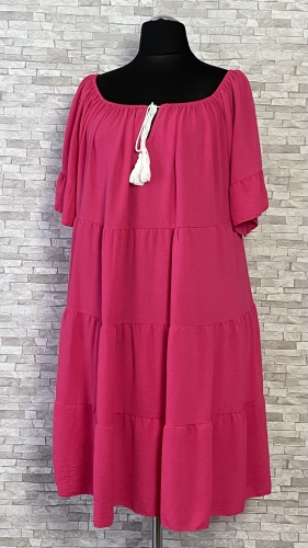 Sukienka marki Sissi z wiązaniem na dekolcie, dwa kolory, duże rozmiary