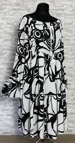 Sukienka z wiązaniem na dekolcie, Made in Italy, dwa kolory