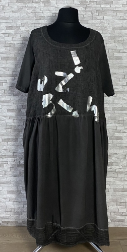 Lniano-bawełniana sukienka Vincenzo Allocca z kieszeniami, model plus size