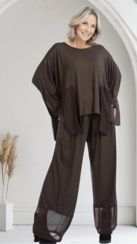 wiskozowa bluzka akh exclusive z szyfonowymi taśmami