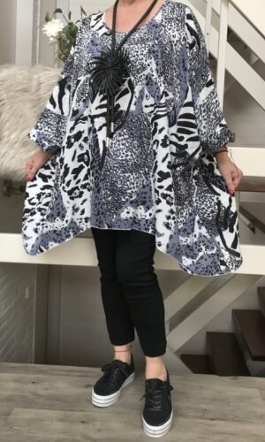 wiskozowe ponczo we wzory