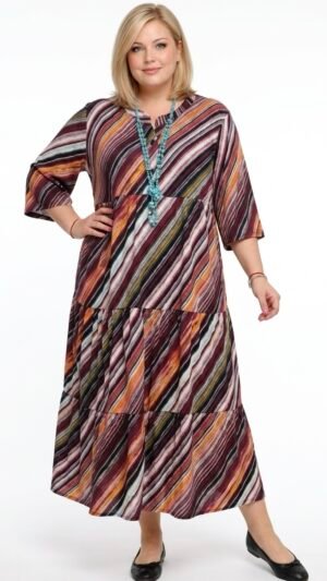 Promocje sukienka marki rafay z guzikami na dekolcie, model plus size