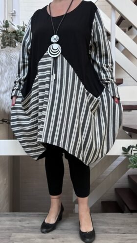 bawełniana sukienka / tunika m ki vincenzo allocca z kieszeniami