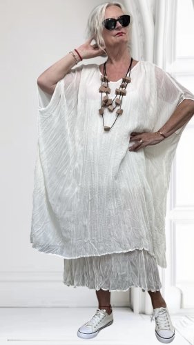 dwuwarstwowa sukienka w kolorze ecru