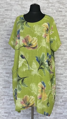 bawełniano lniana sukienka mb germany z kieszeniami, model plus size