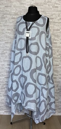 lniana sukienka moonshine fashion z asymetrycznym dołem, rozmiar 3