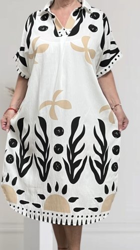 wiskozowa sukienka z kieszeniami