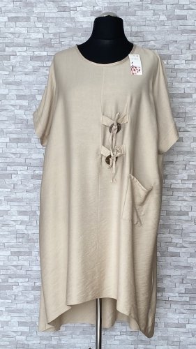 wiskozowa sukienka z ozdobnymi guzikami, dwa kolory