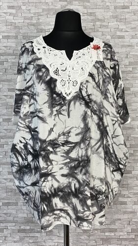 wiskozowa bluzka z koronką