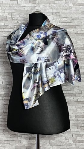 elegancki szal damski we wzory