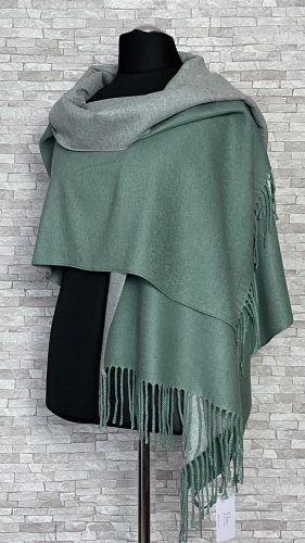 ciepły, dwustronny szal damski z domieszką wełny
