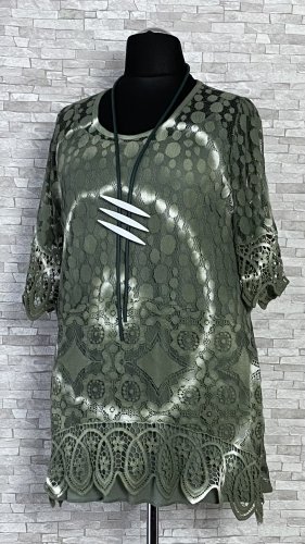 koronkowa bluzka w komplecie z koszulką na ramiączkach koronkowa bluzka w komplecie z koszulką na ramiączkach