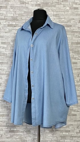 bawełniana koszula / jasny jeans, model plus size bawełniana koszula / jasny jeans, model plus size