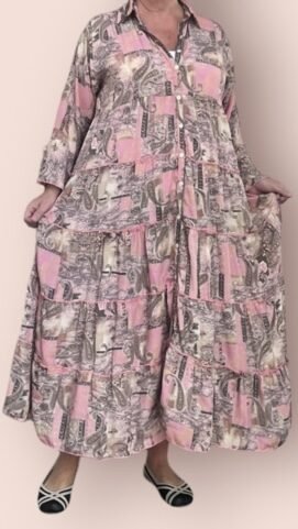 jedwabna, rozpinana sukienka z kołnierzykiem