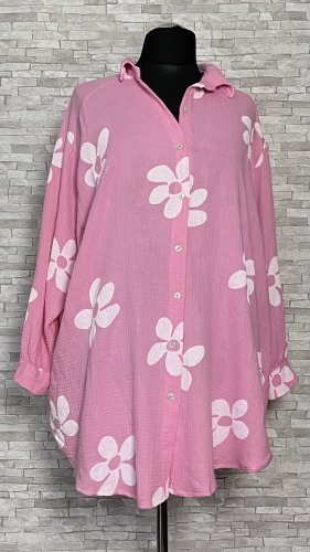 różowa bluzka / koszula damska w kwiaty różowa bluzka / koszula damska w kwiaty