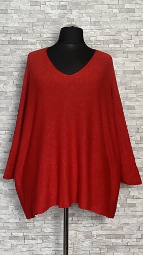 dzianinowy sweter moonshine fashion z dekoltem w serek