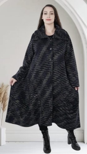 ciepły, rozpinany blezer / płaszcz akh exclusive z kołnierzem