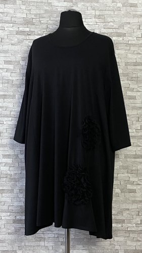 bawełniana tunika / sukienka z tiulowymi kwiatami bawełniana tunika / sukienka z tiulowymi kwiatami