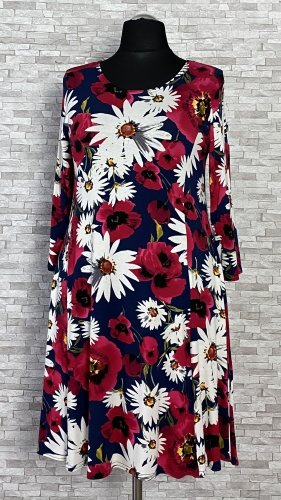 wiskozowa sukienka new jersey fashion w kwiaty