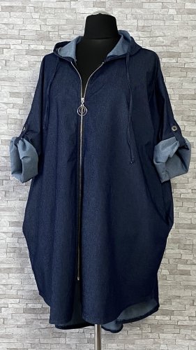 blezer oversize z kapturem, model plus size