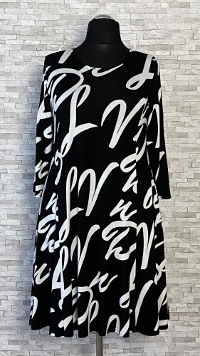 wiskozowa sukienka / tunika new jersey fashion w białe wzory