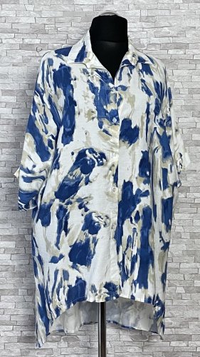 rozpinana bluzka / koszula damska z dłuższym tyłem