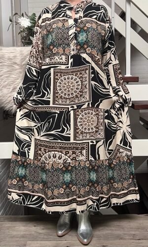 wiskozowa sukienka w stylu boho, model plus size