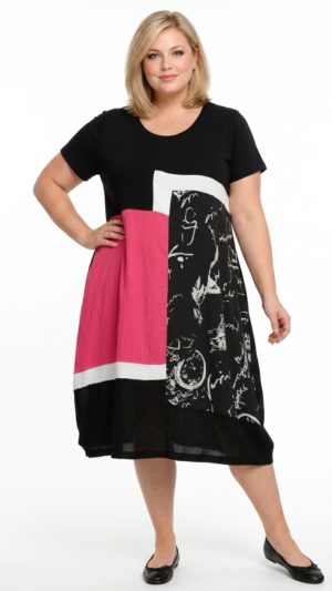 sukienka new jersey fashion z kieszeniami