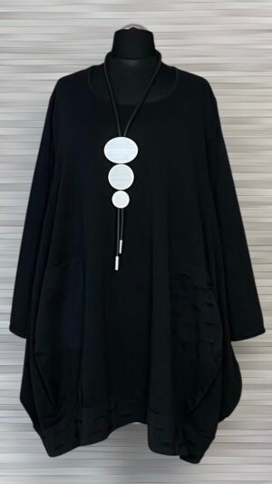 bawełniana tunika moonshine mode z kieszenią i ażurowym dołem