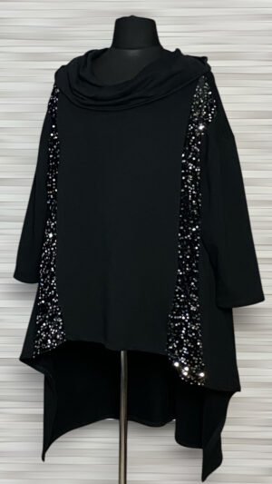 asymetryczna tunika z cekinami