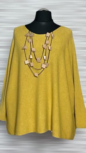 dzianinowy sweter oversize z długimi rękawami