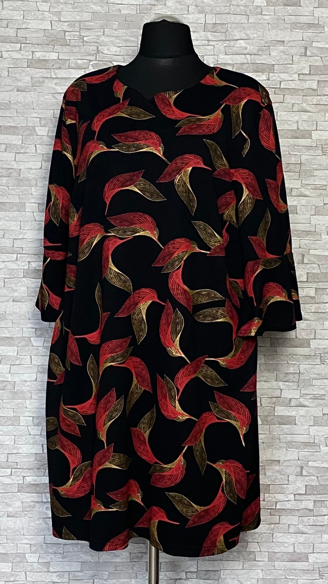 sukienka new jersey fashion z motywem liści sukienka new jersey fashion z motywem liści