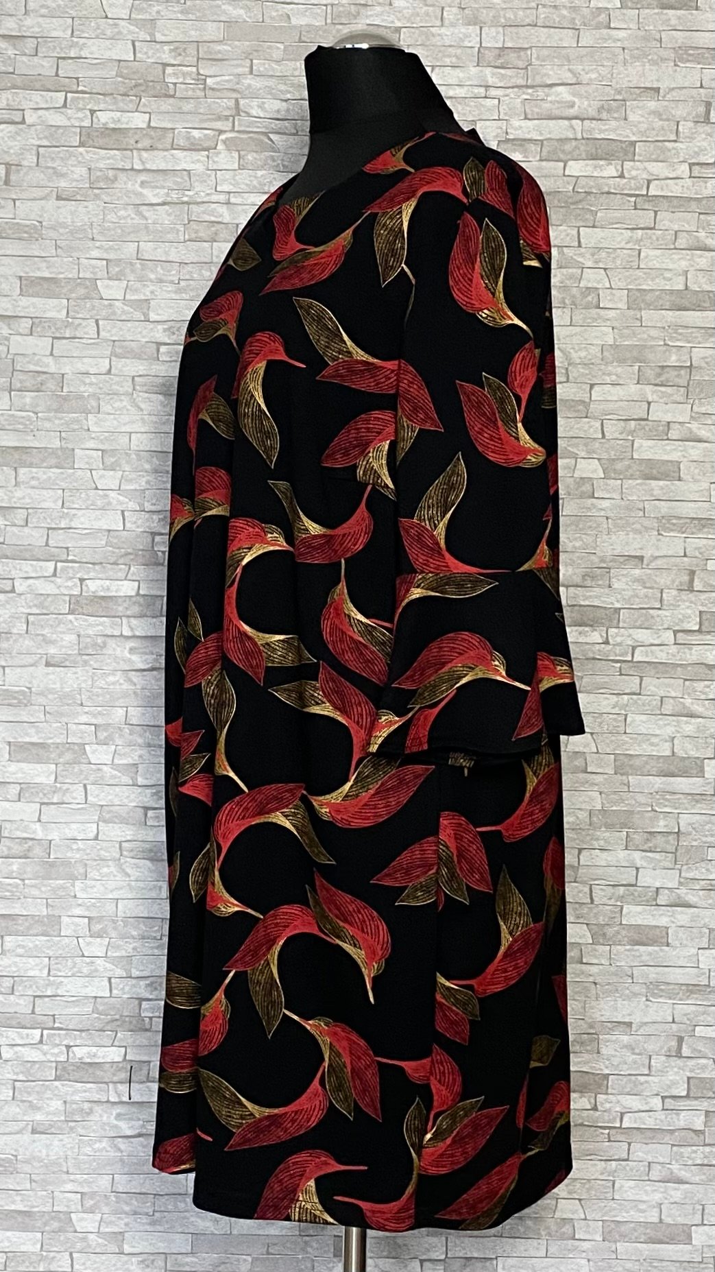 sukienka new jersey fashion z motywem liści sukienka new jersey fashion z motywem liści