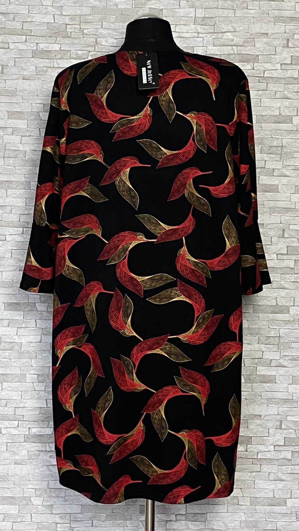 sukienka new jersey fashion z motywem liści sukienka new jersey fashion z motywem liści