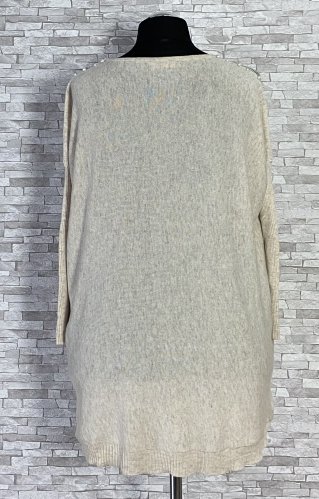 dzianinowy sweter z koronką i perełkami dzianinowy sweter z koronką i perełkami