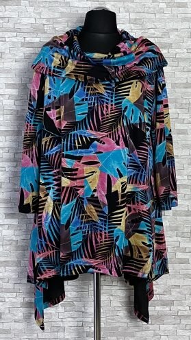 tunika new jersey z golfem, model plus size