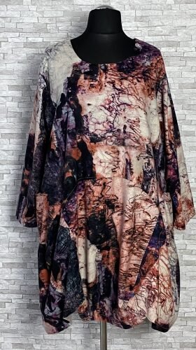 kolorowa tunika marki la bass z kieszeniami