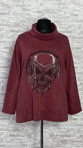 tunika z golfem i cyrkoniowym motywem na przodzie tunika z golfem i cyrkoniowym motywem na przodzie