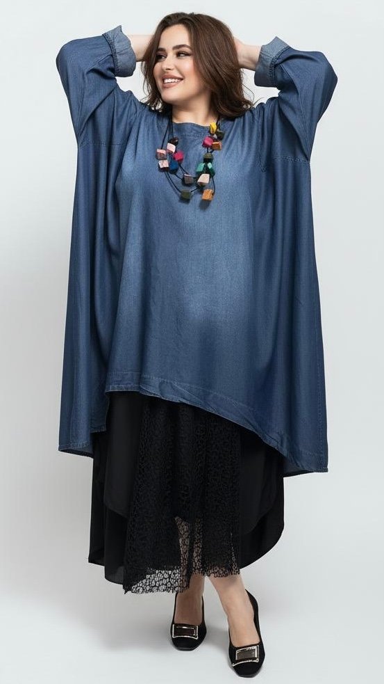 asymetryczna tunika tencel moonshine mode asymetryczna tunika tencel moonshine mode