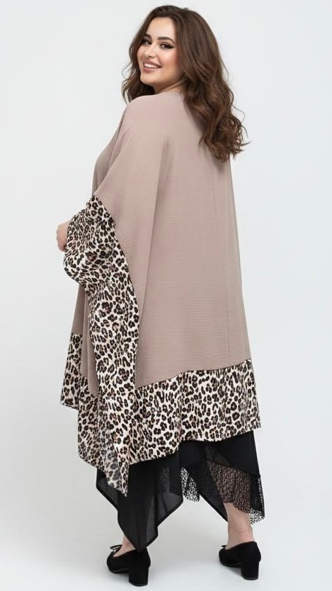 wiskozowe ponczo / tunika z panterką wiskozowe ponczo / tunika z panterką