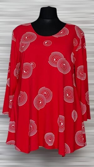 czerwona tunika new jersey fashion we wzory