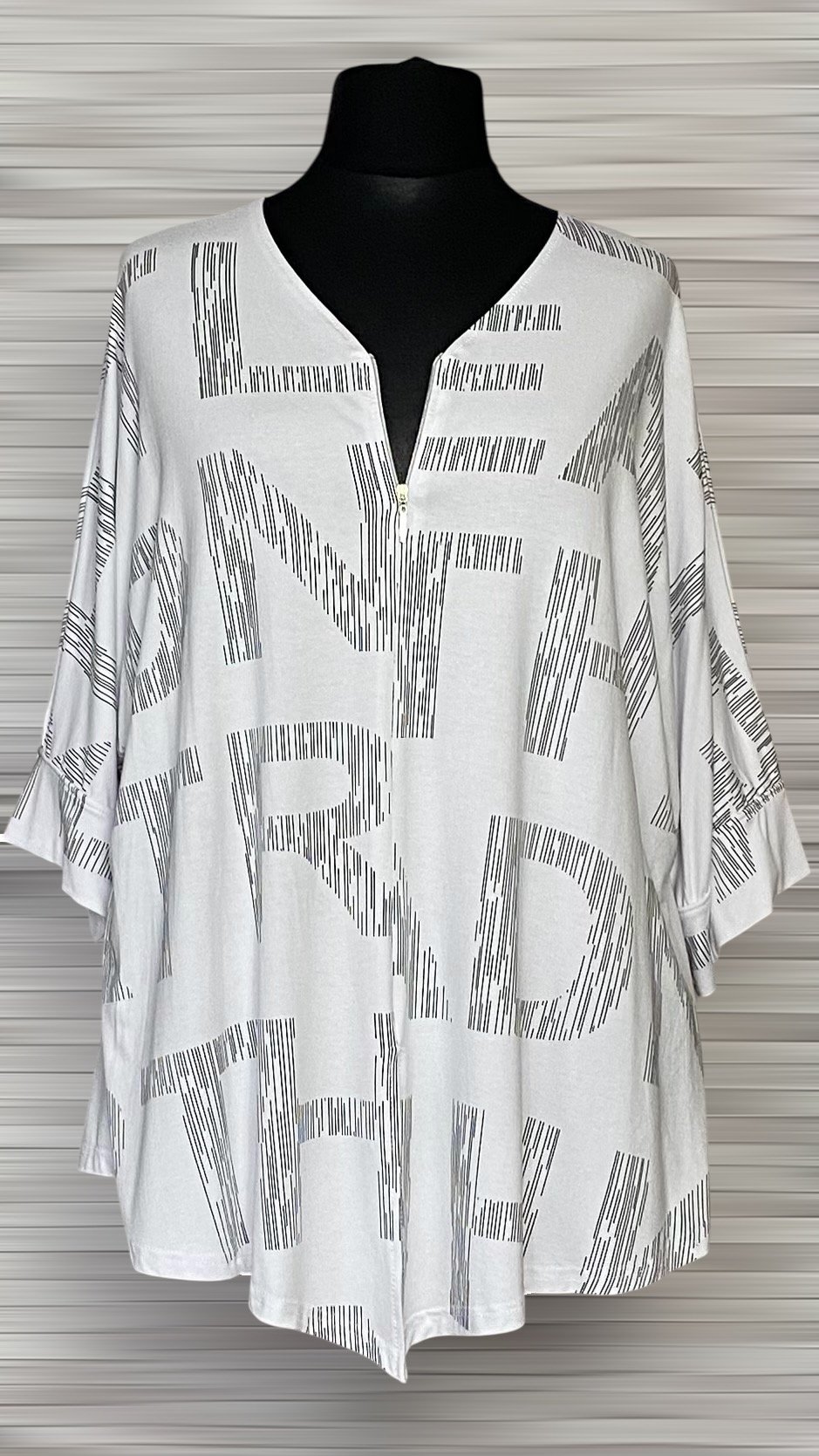 biała bluzka new jersey fashion z zamkiem biała bluzka new jersey fashion z zamkiem