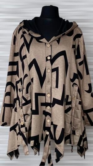 Home rozpinany blezer new jersey fashion z kapturem