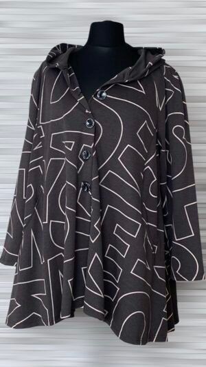 Home rozpinany blezer new jersey fashion z kapturem