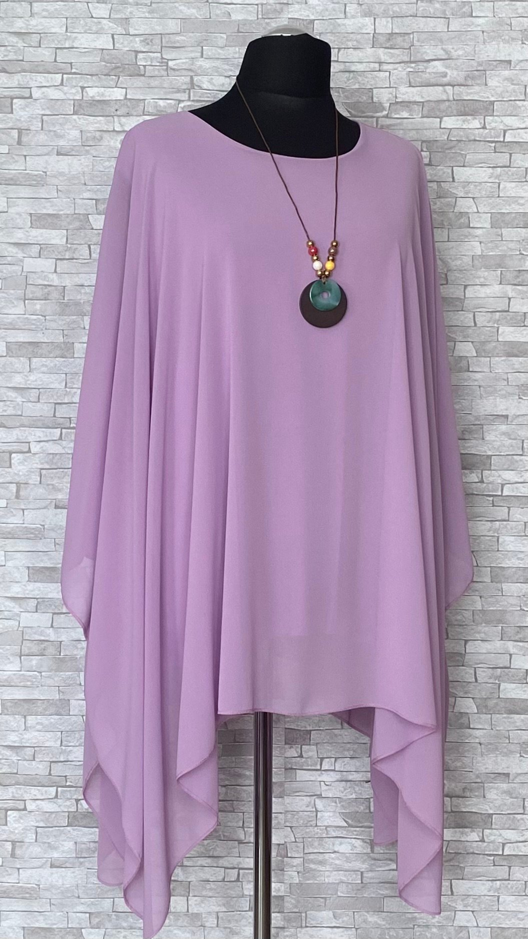 szyfonowe ponczo z wisiorkiem szyfonowe ponczo z wisiorkiem