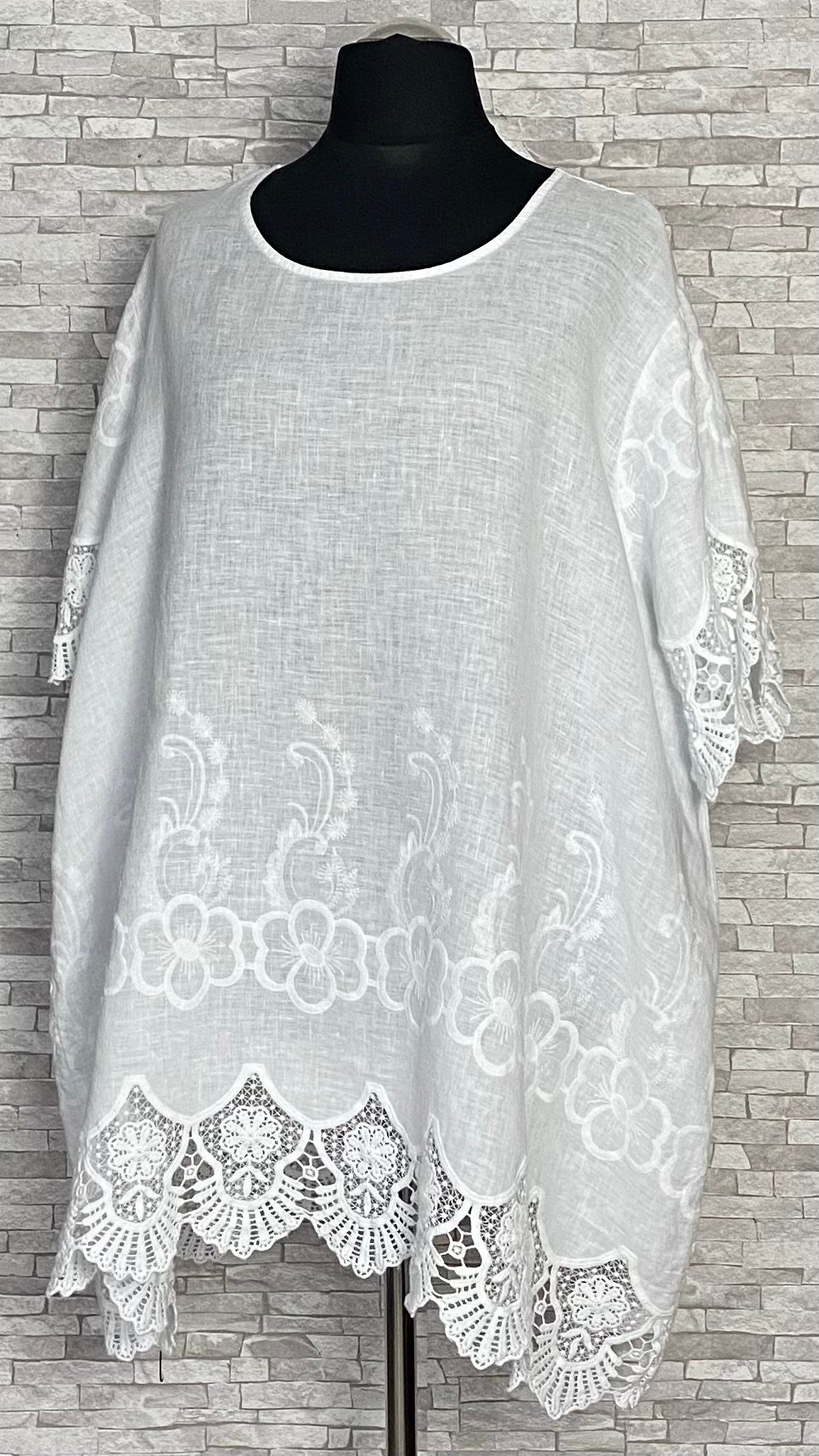 lniana tunika moonshine mode z koronką lniana tunika moonshine mode z koronką