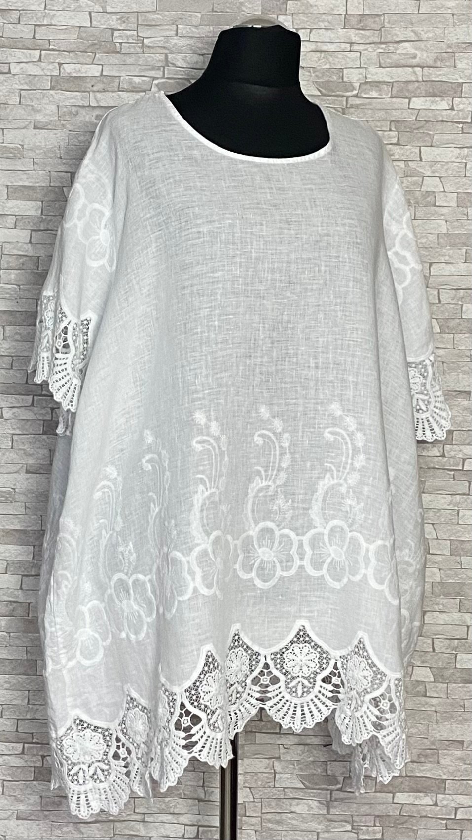 lniana tunika moonshine mode z koronką lniana tunika moonshine mode z koronką